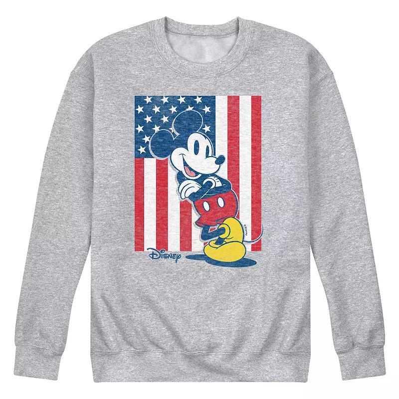 Disneys Mickey Mouse Mens American Flag Fleece Sweatshirt Product Image