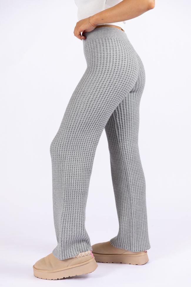 This Is Why Charcoal Thermal Waffle Knit Pants FINAL SALE Product Image