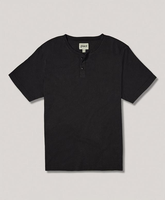 Mens Black Vintage Short Sleeve Henley S Product Image