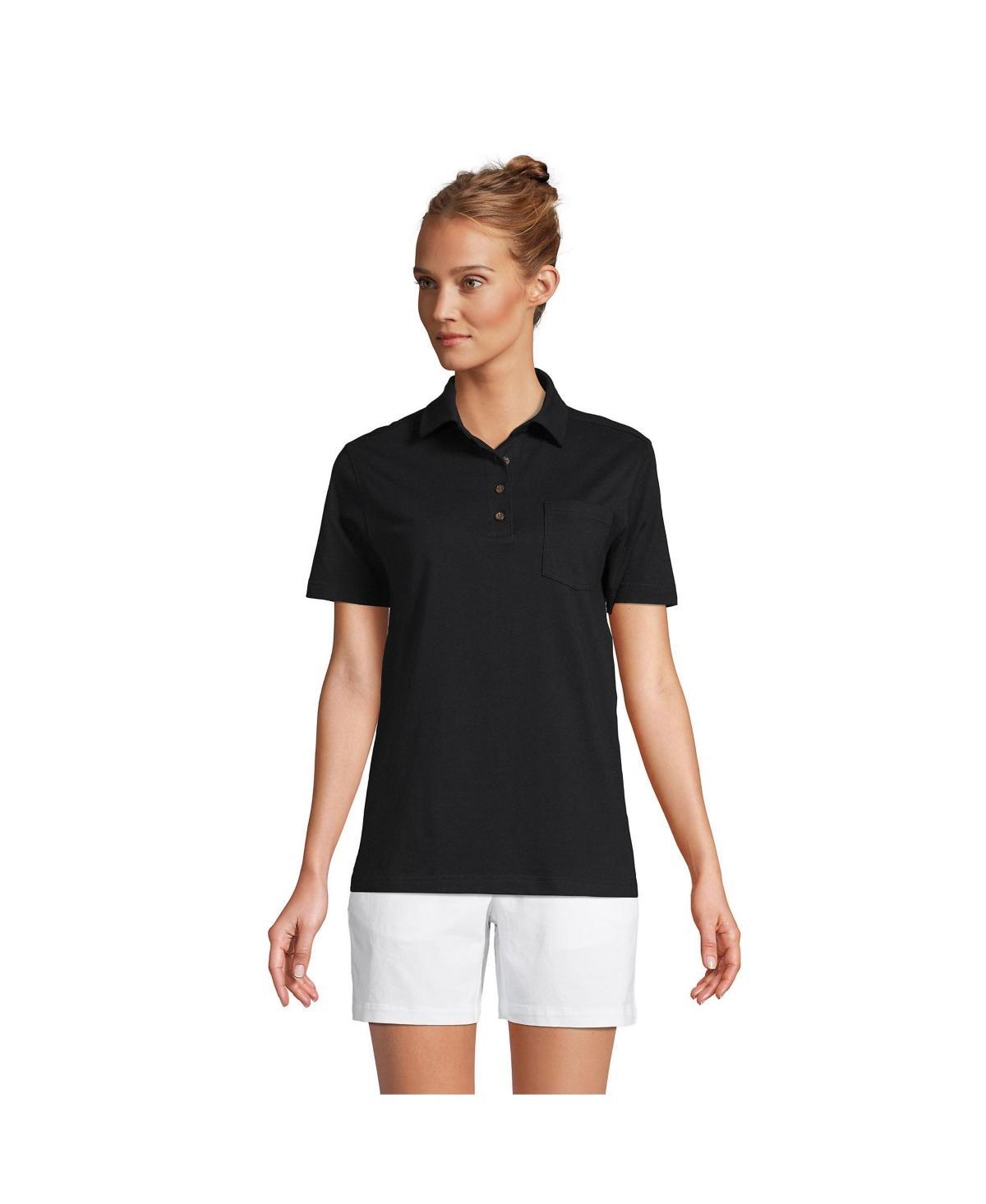 Lands End Womens Short Sleeve Super T Polo Shirt Product Image