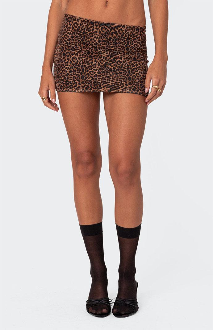 Edikted Women's Edin Leopard Print Mesh Mini Skirt Product Image