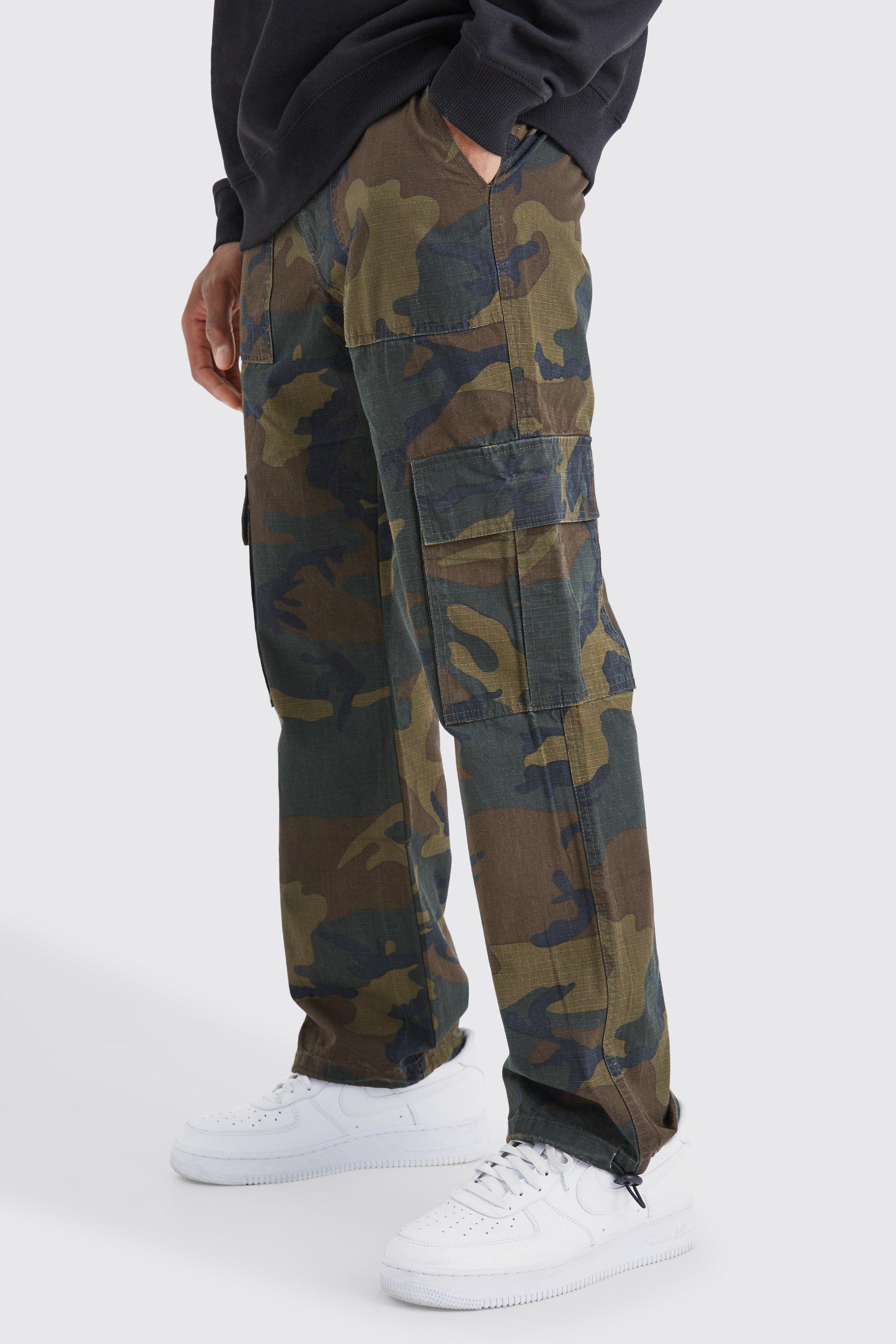 Straight Leg Camo Trouser | boohooMAN USA Product Image