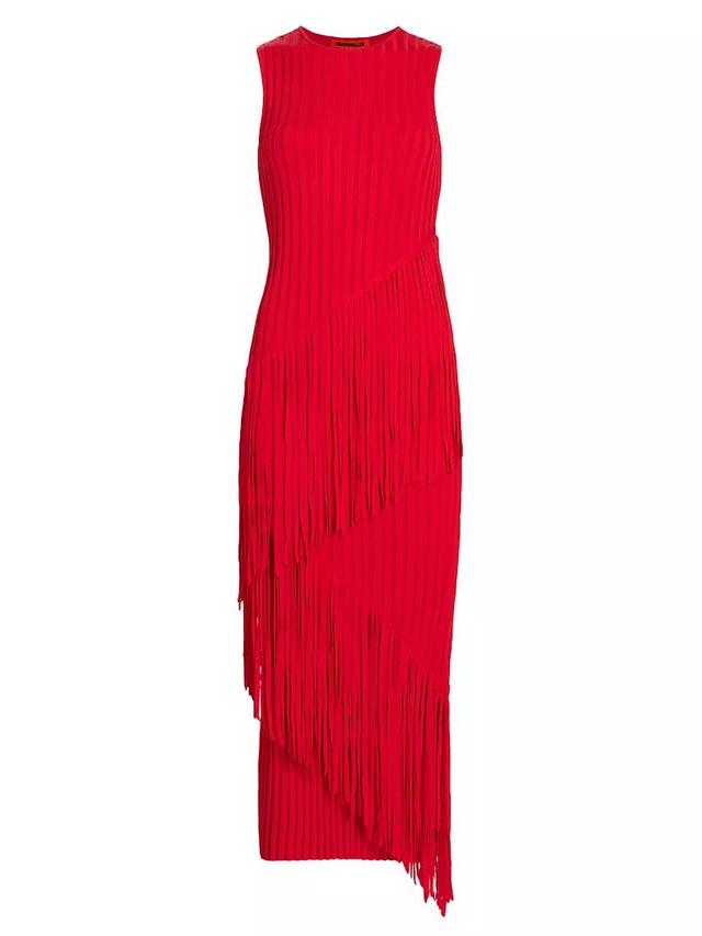 Rib-Knit Fringe Dress Product Image