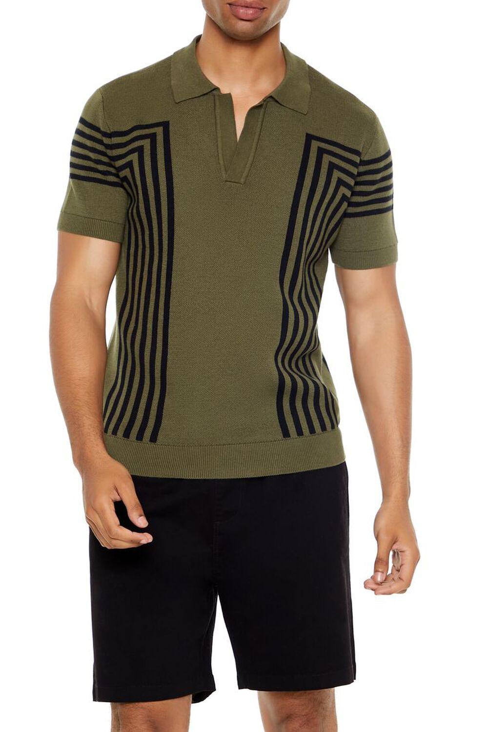 Geo Sweater-Knit Polo Shirt | Forever 21 Product Image