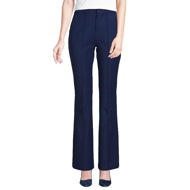 Lands End Womens High Rise Bi Stretch Pintuck Boot Cut Pants Product Image