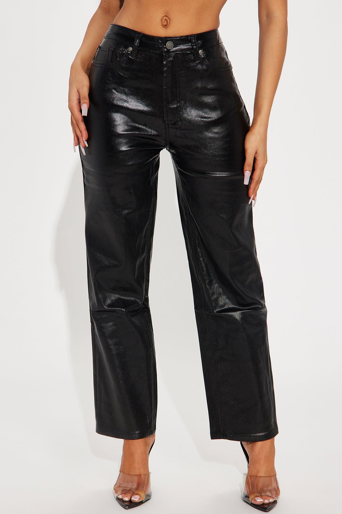 Marilyn Coated Faux Leather Pant - Black Product Image