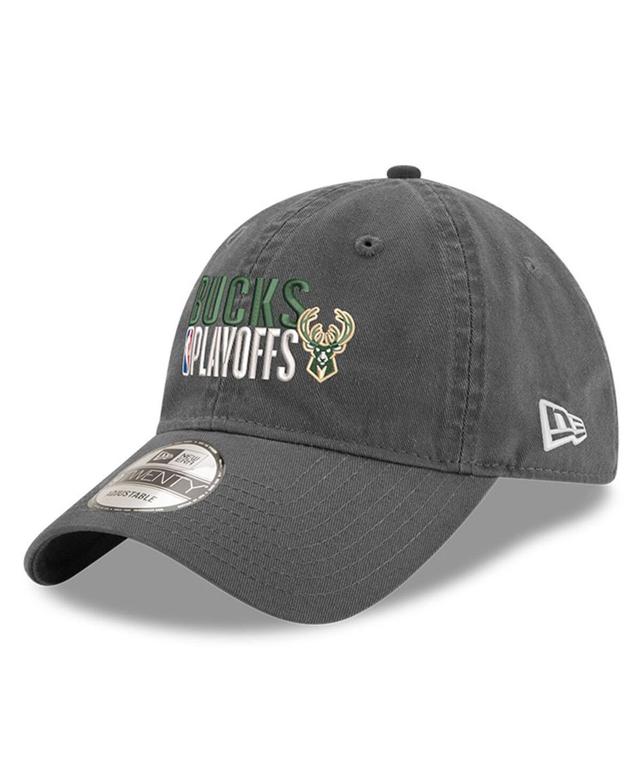 New Era Mens Gray Milwaukee Bucks 2024 Nba Playoffs 9TWENTY Adjustable Hat Product Image