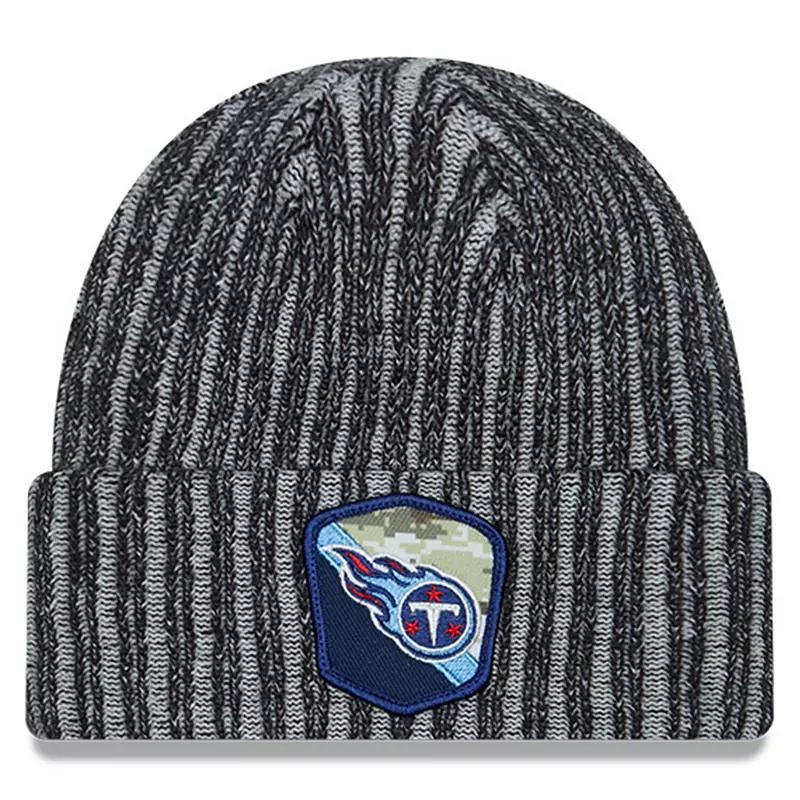 Mens New Era  Black Tennessee Titans 2023 Salute To Service Cuffed Knit Hat Product Image