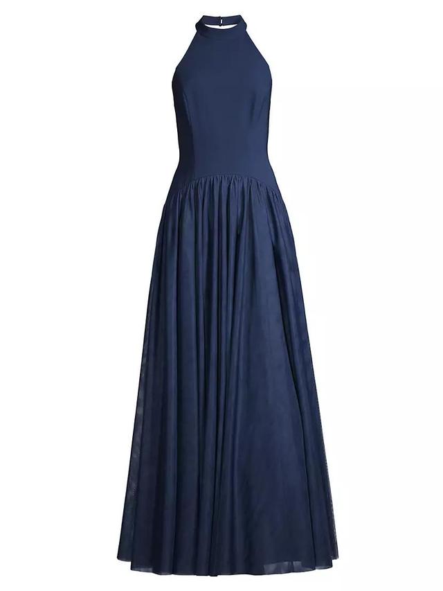 Womens Crepe Halter Ballgown Product Image