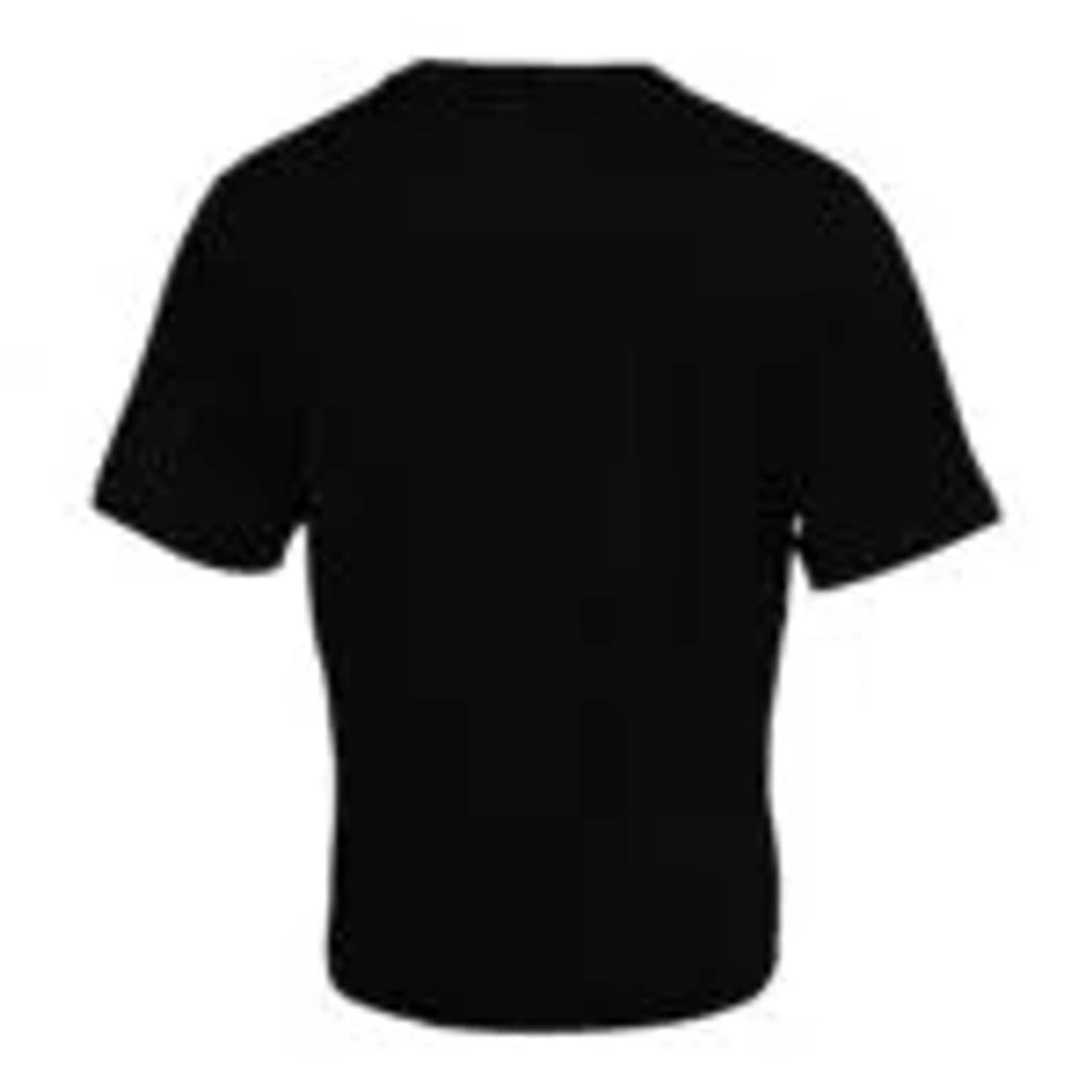 Black Cotton Round Neck Short Sleeves T-shirt Product Image