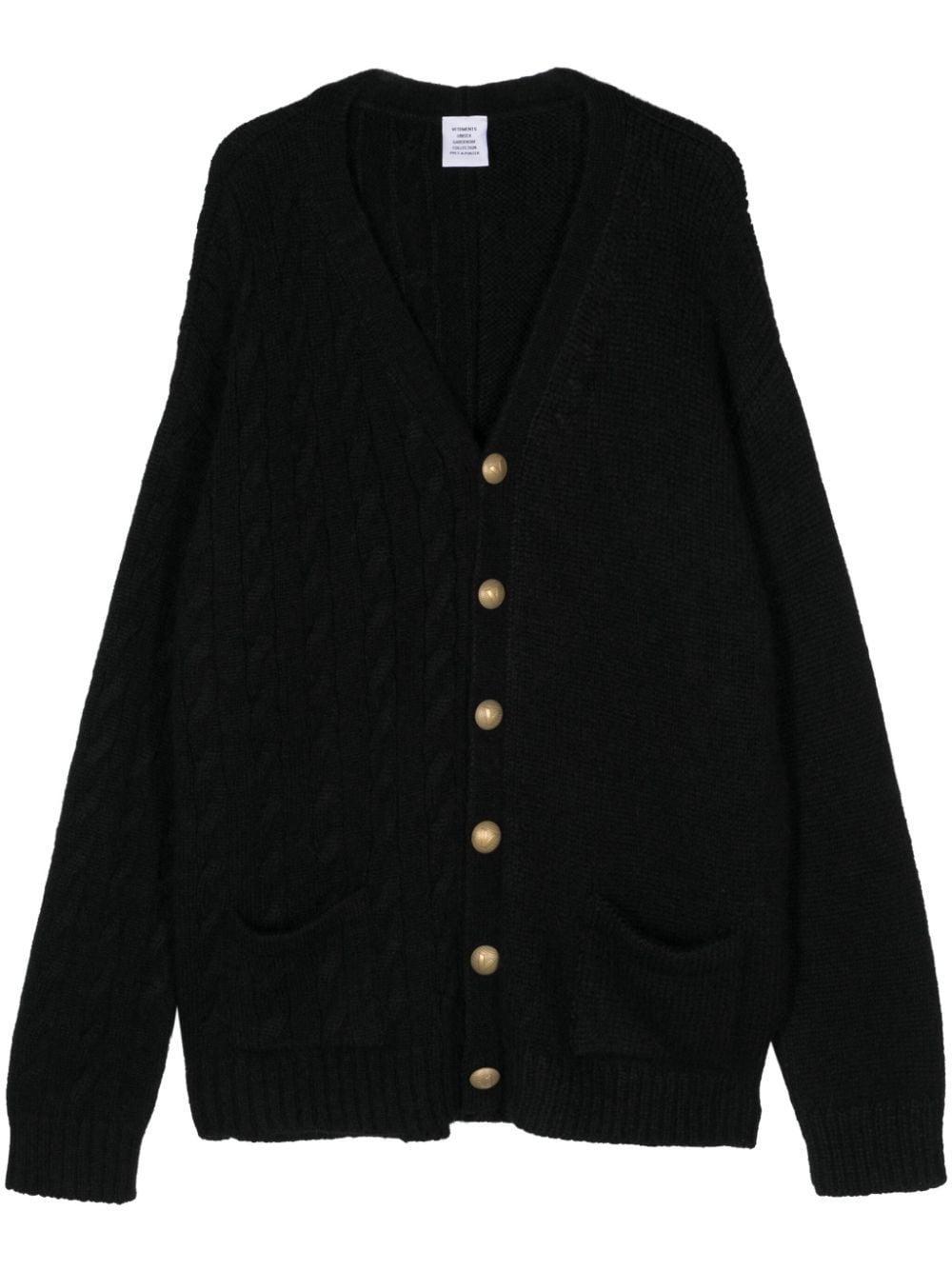 Black Fancy Button Cardigan Product Image