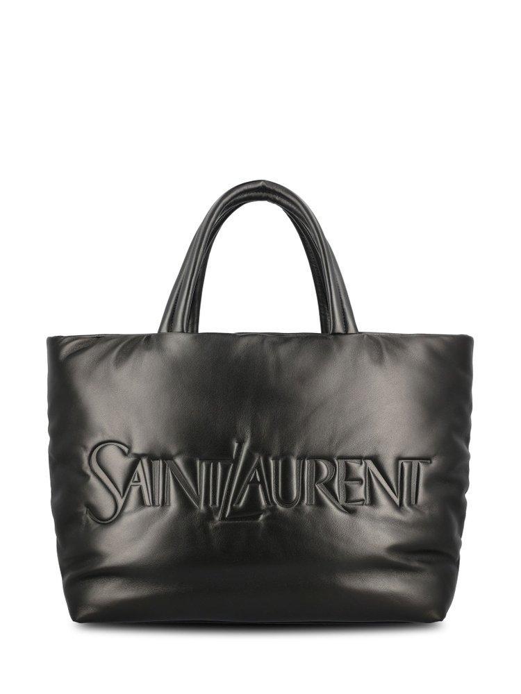 Logo Debossed Large Tote Bag In Black Product Image