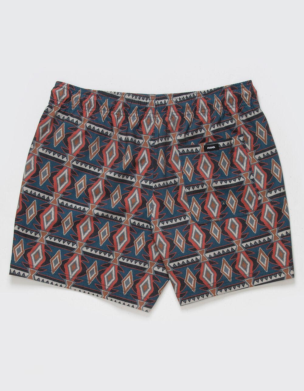 RSQ Mens Geo Stripe 5" Swim Shorts Product Image