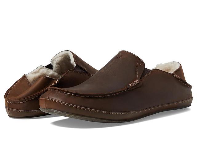 OluKai Moloa Slipper (Dark Wood/Dark Wood) Men's Slippers Product Image