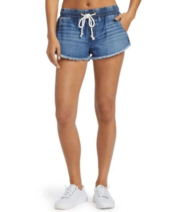 Roxy Scenic Route Mid Rise Frayed Hem Shorts Product Image