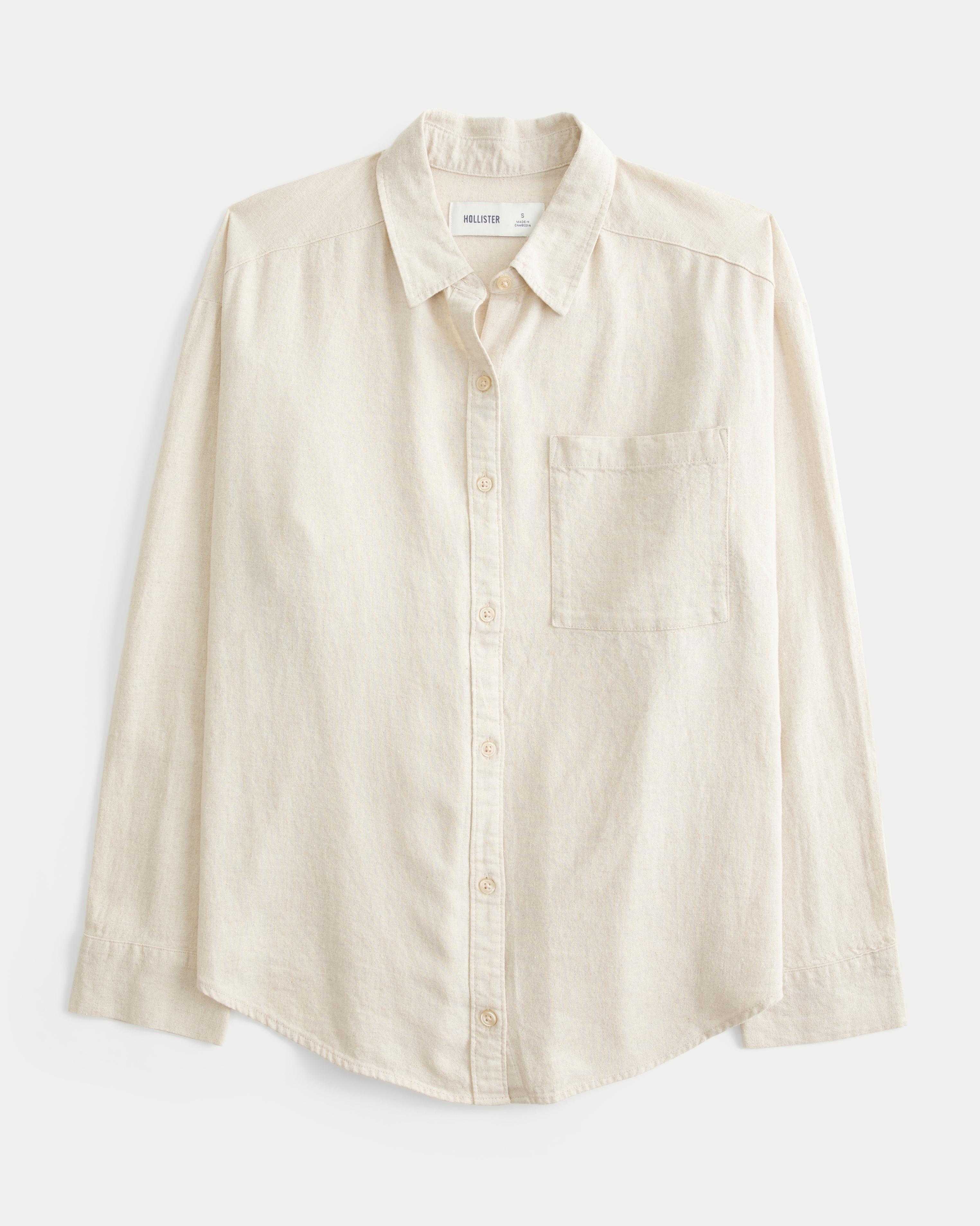 Oversized Linen-Blend Shirt Product Image