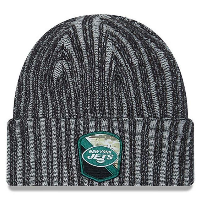 Mens New Era Black New York Jets 2023 Salute To Service Cuffed Knit Hat Product Image