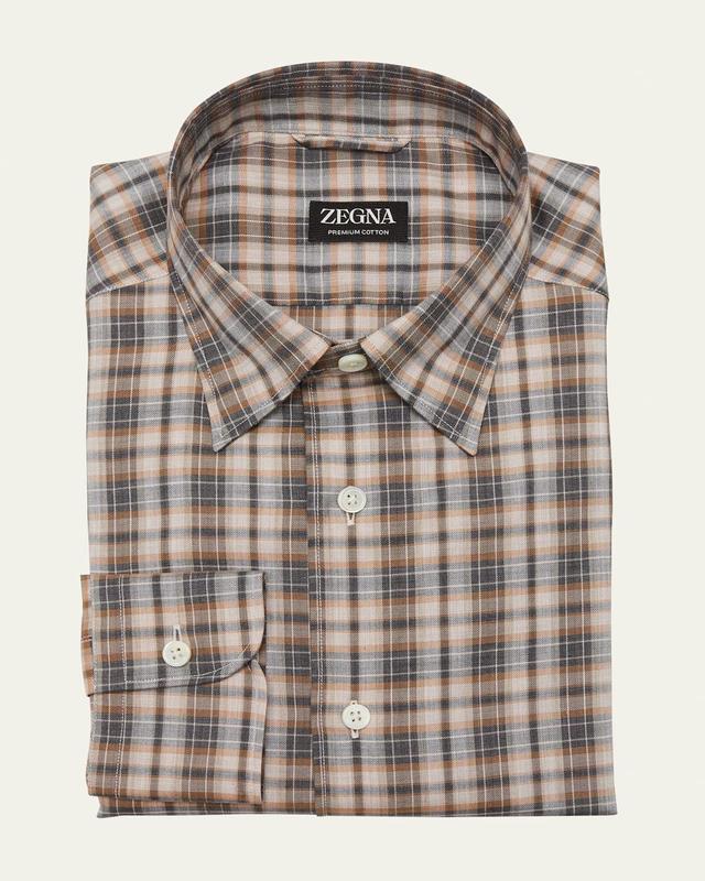 Mens Cotton Check Sport Shirt Product Image