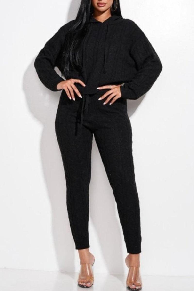 Black Knitted Jogger Set product image