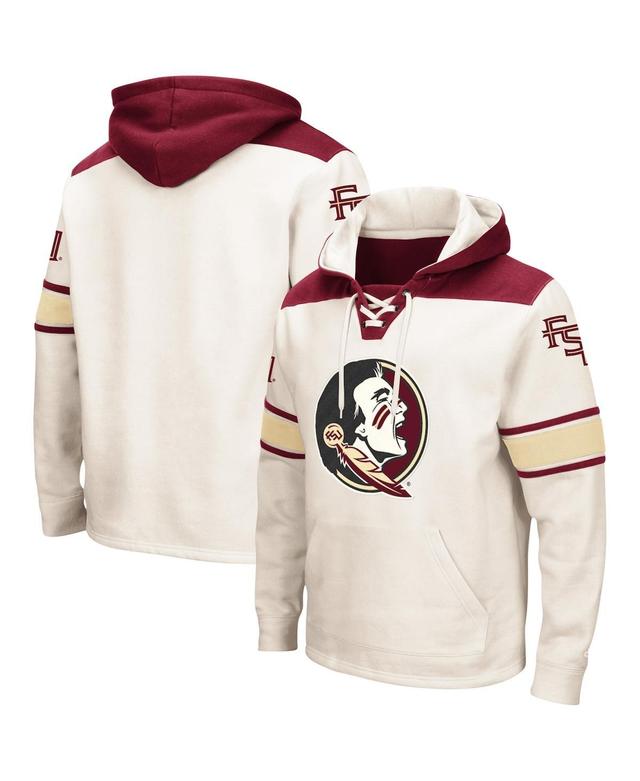 Mens Colosseum Cream Florida State Seminoles Big & Tall Hockey Lace-Up Pullover Hoodie Product Image