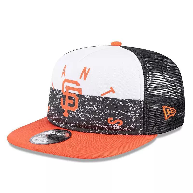 Mens New Era /Orange San Francisco Giants Team Foam Front A-Frame Trucker 9FIFTY Snapback Hat Product Image