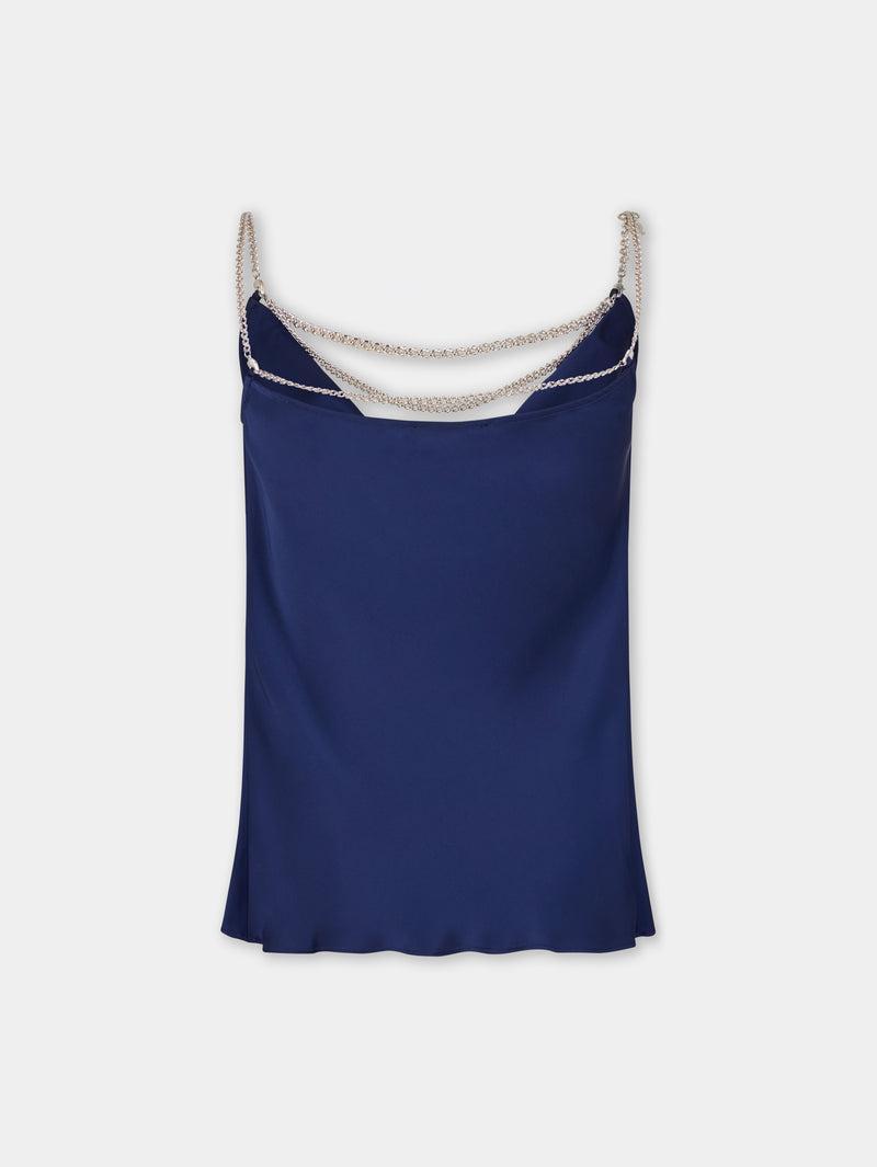 BLUE NAVY TANK TOP IN SATIN Product Image