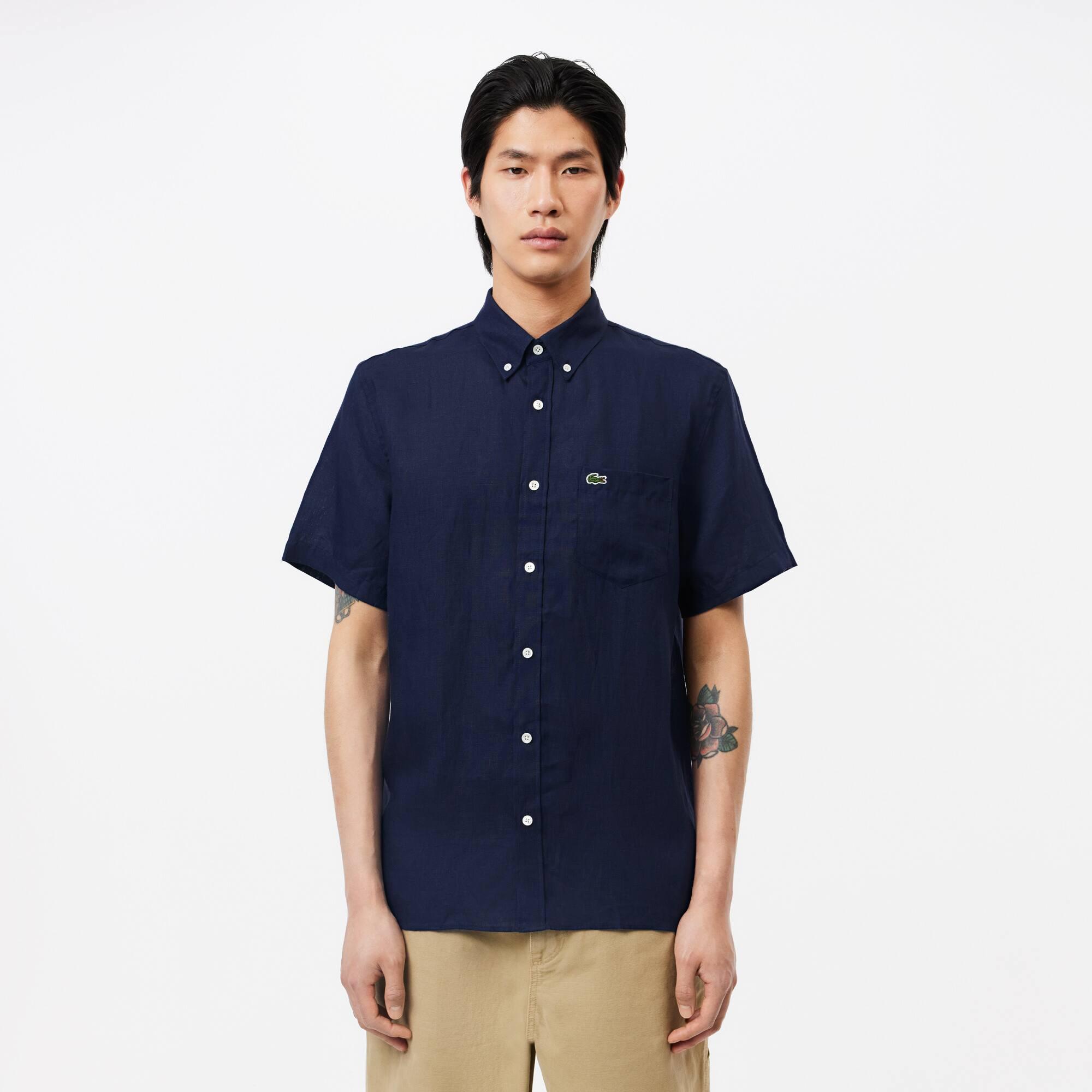 Short Sleeved Linen Shirt Product Image