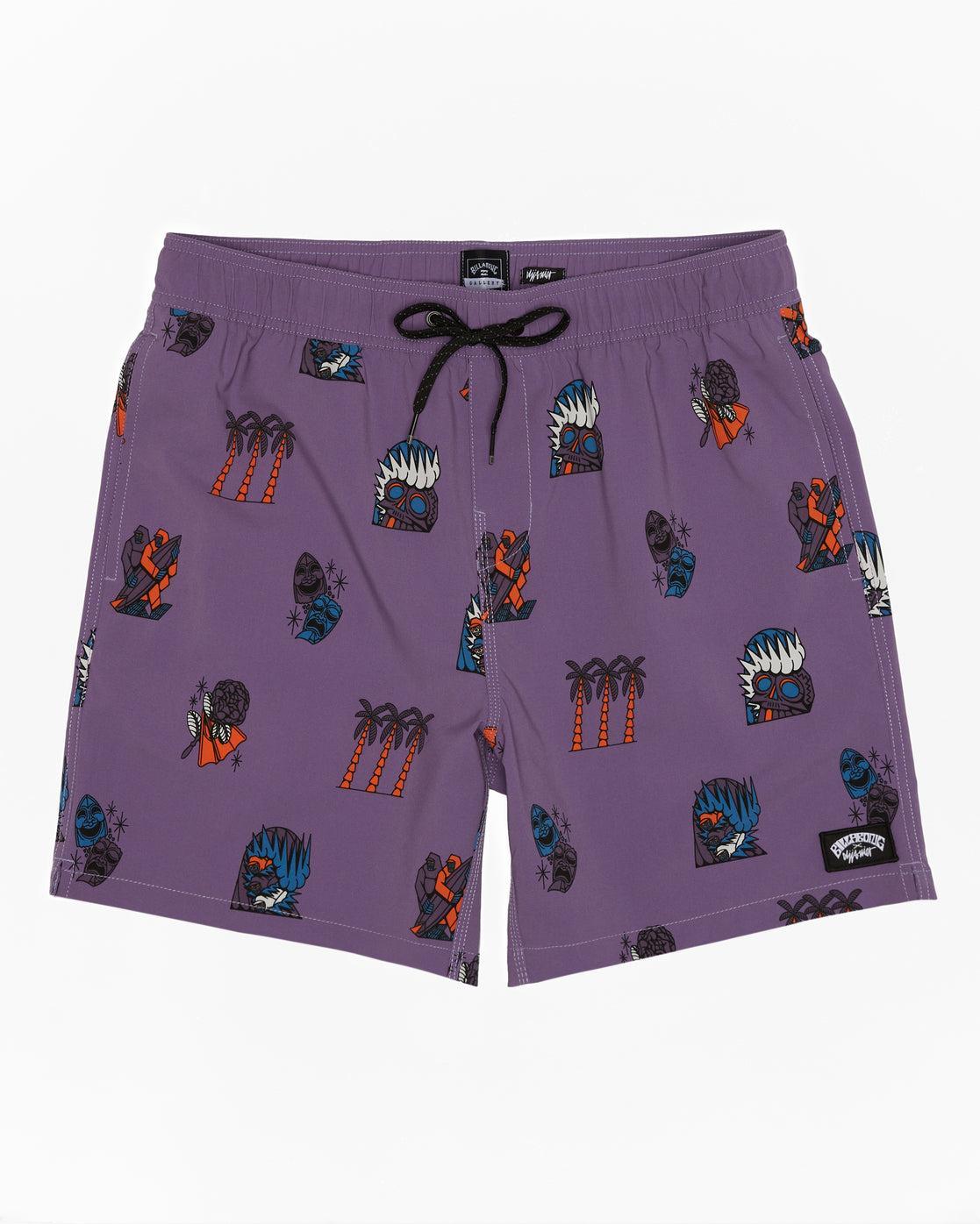 Turn The Tide Layback 17" Swim Trunks - Purple Haze Male Product Image