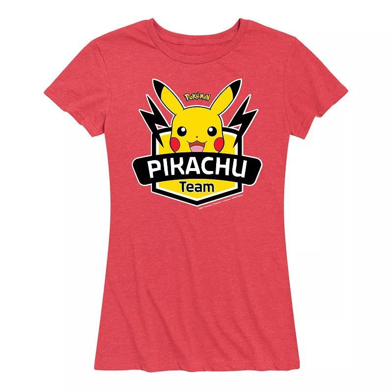 Womens Pokemon Team Pikachu Graphic Tee Grey Gray Product Image