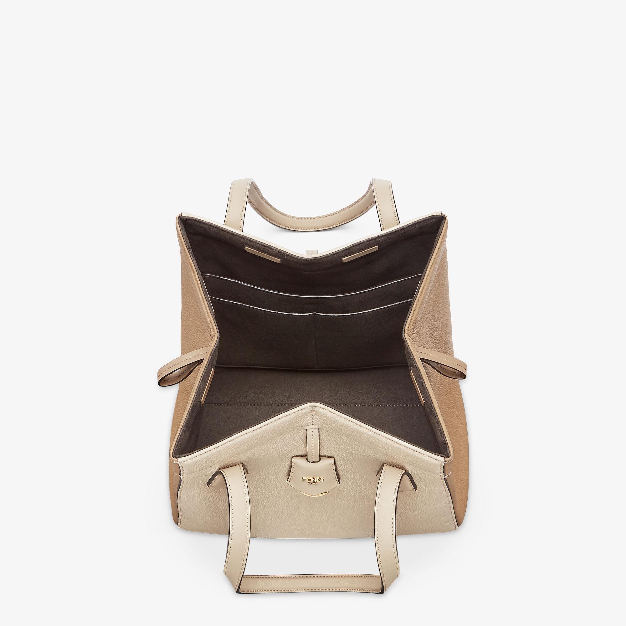 Fendi Origami MediumBeige two-tone leather bag that can be transformed Product Image