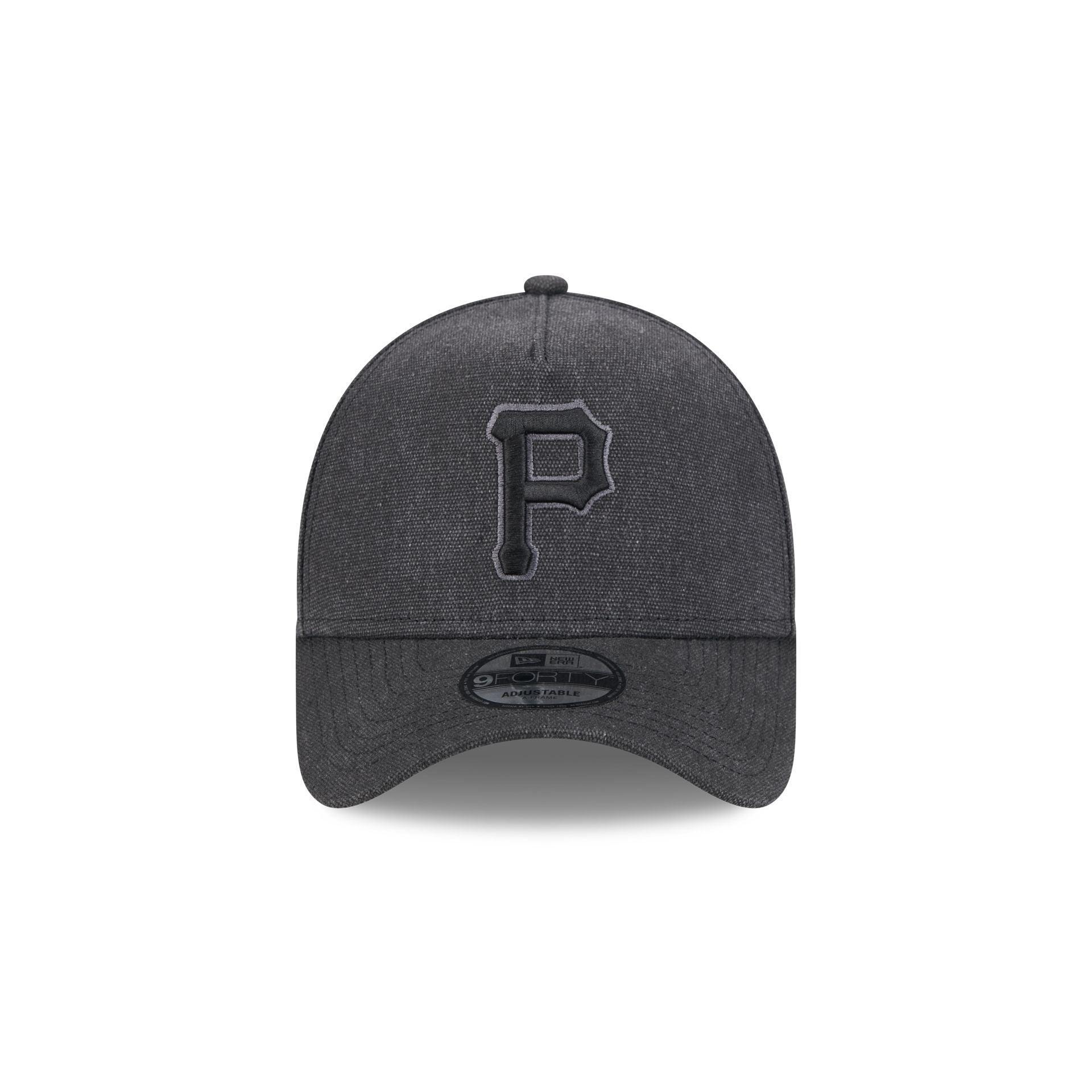 Pittsburgh Pirates Logo Essentials Black 9FORTY A-Frame Snapback Hat Male Product Image