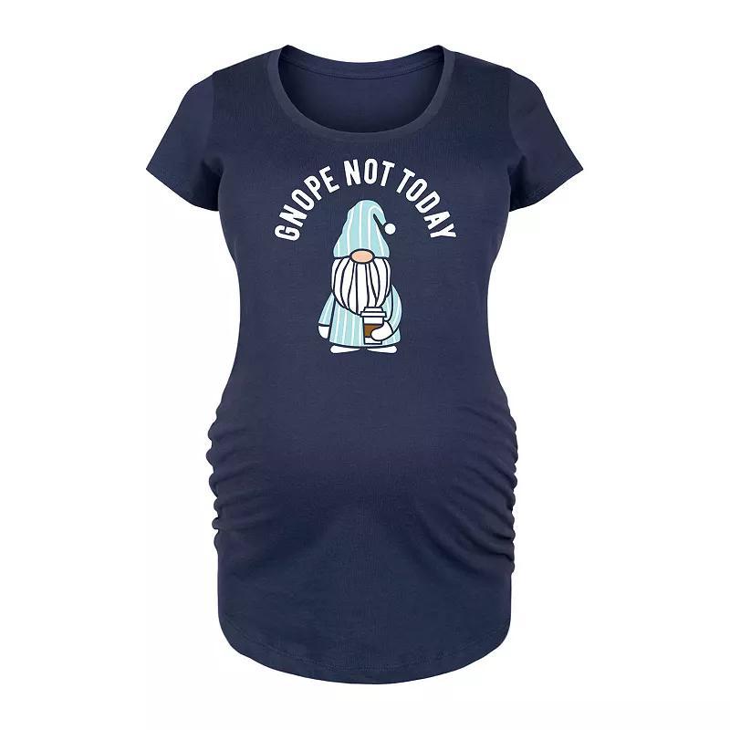 Maternity Gnope Not Today Sleepy Gnome Graphic Tee, Womens Blue Product Image