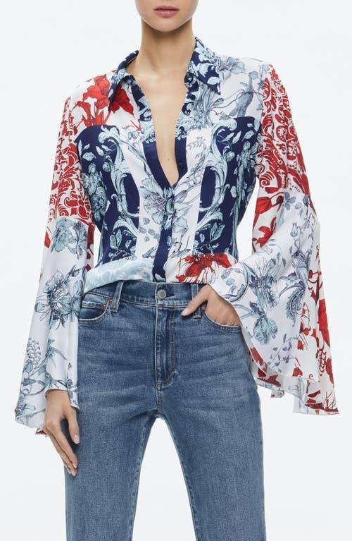 Womens Willa Floral Bell-Sleeve Blouse Product Image