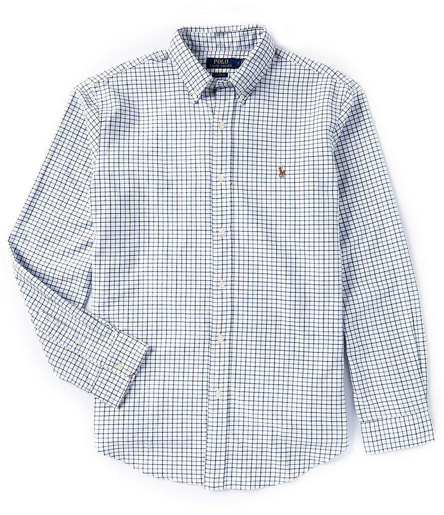 Polo Ralph Lauren Classic-Fit Tattersall Oxford Long Sleeve Woven Shirt Product Image