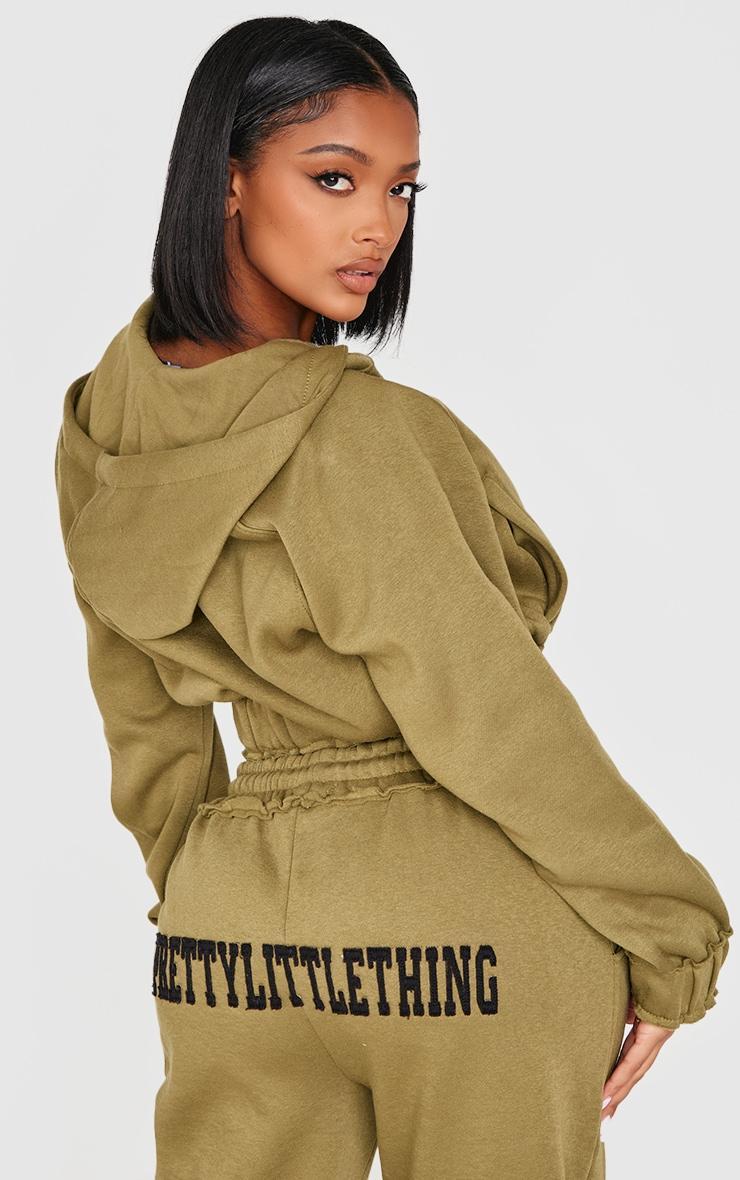 Shape Olive Distressed Elasticated Waistband Cropped Hoodie Product Image