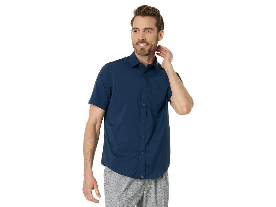 UNTUCKit Gironde Short Sleeve Shirt (Navy) Men's Clothing Product Image