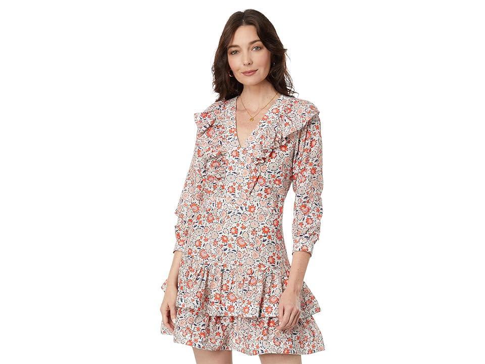 vineyard vines Ivy Floral Long Sleeve Cotton & Silk Dress Product Image