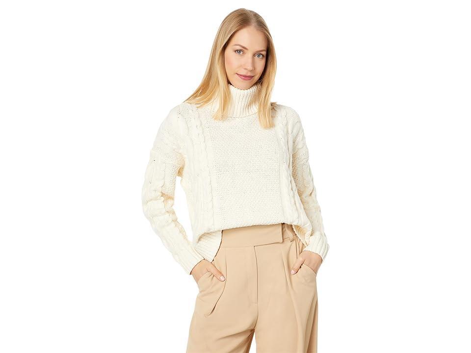 Madewell Capri Cotton Cable Turtleneck (Antique Cream) Women's Clothing Product Image