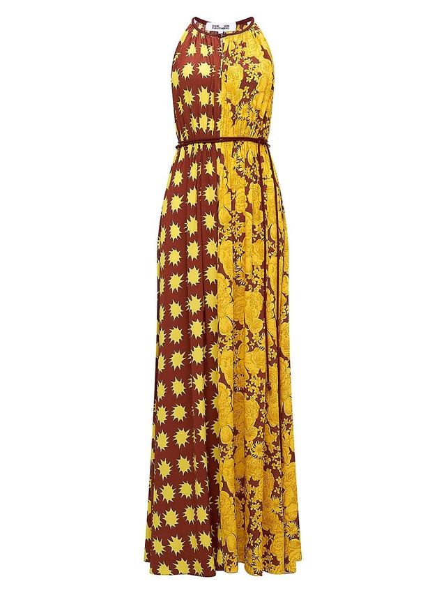 Womens Darla Abstract Two-Tone Silk-Blend Maxi Dress Product Image