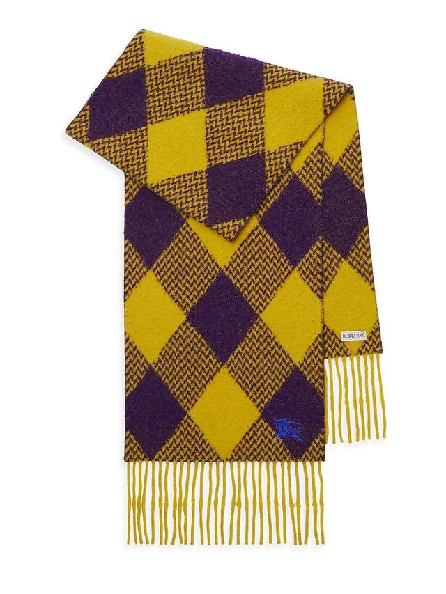 Womens Argyle Wool Scarf Product Image