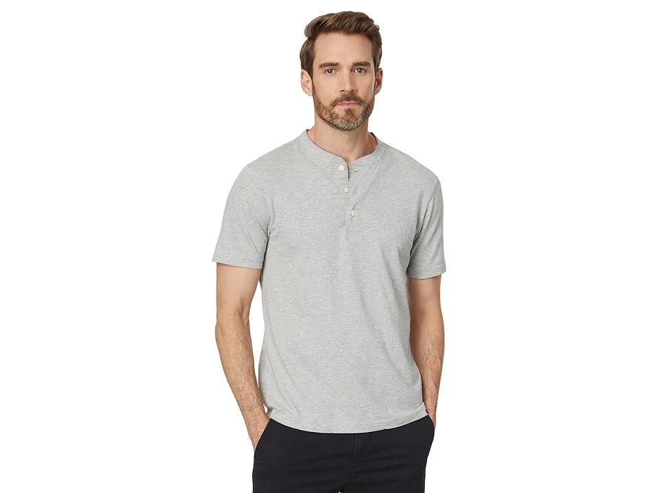 Faherty Short Sleeve Sunwashed Henley (Heather Grey) Men's Jacket Product Image