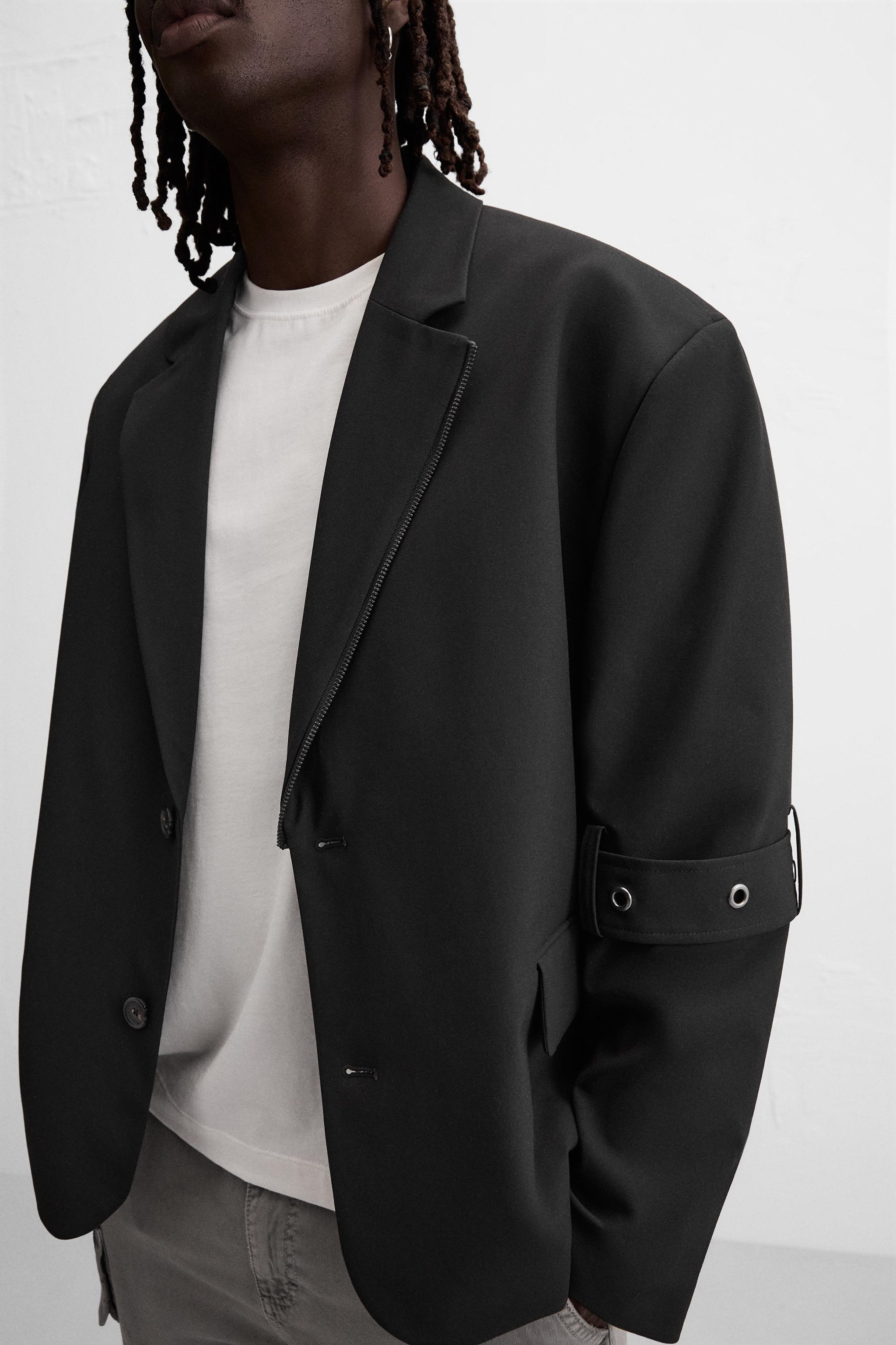 OVERSIZED FIT ZIPPERS BLAZER Product Image