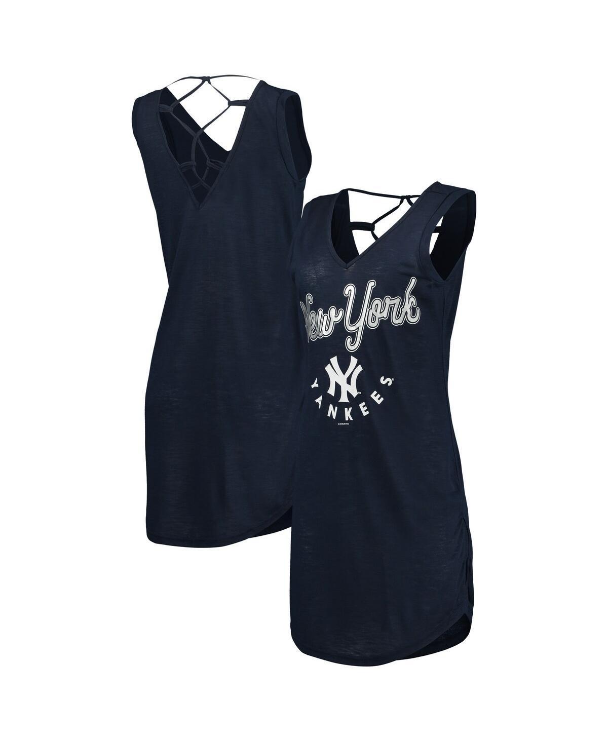 Womens G-III 4Her by Carl Banks New York Yankees Game Time Slub Beach V-Neck Cover-Up Dress Blue Product Image