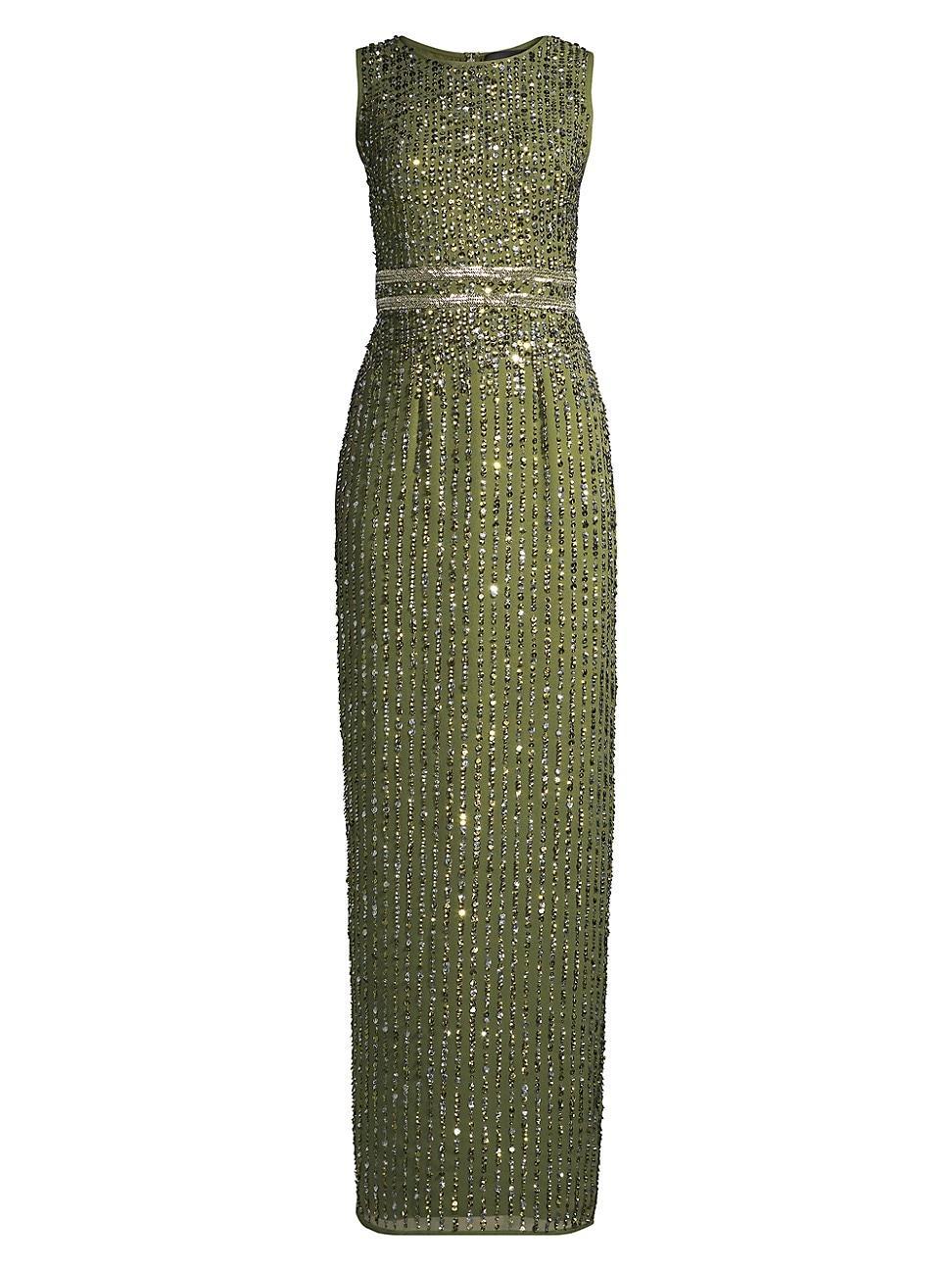 Womens Beaded Column Gown Product Image