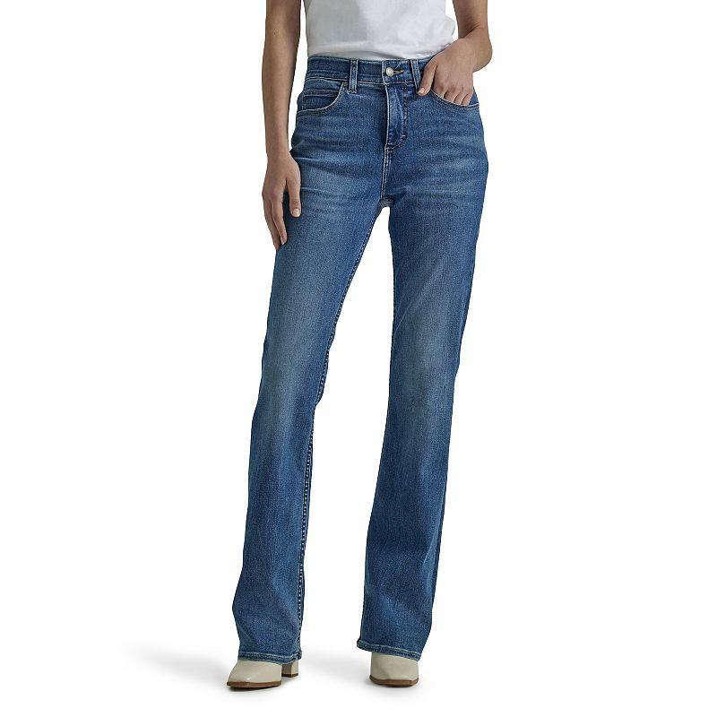 Petite Lee Ultra Lux with Flex Motion Bootcut Jeans, Womens Blue Facet product image