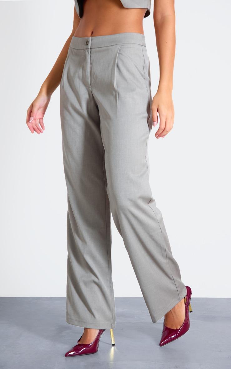 Taupe Tailored Straight Leg Trousers Product Image