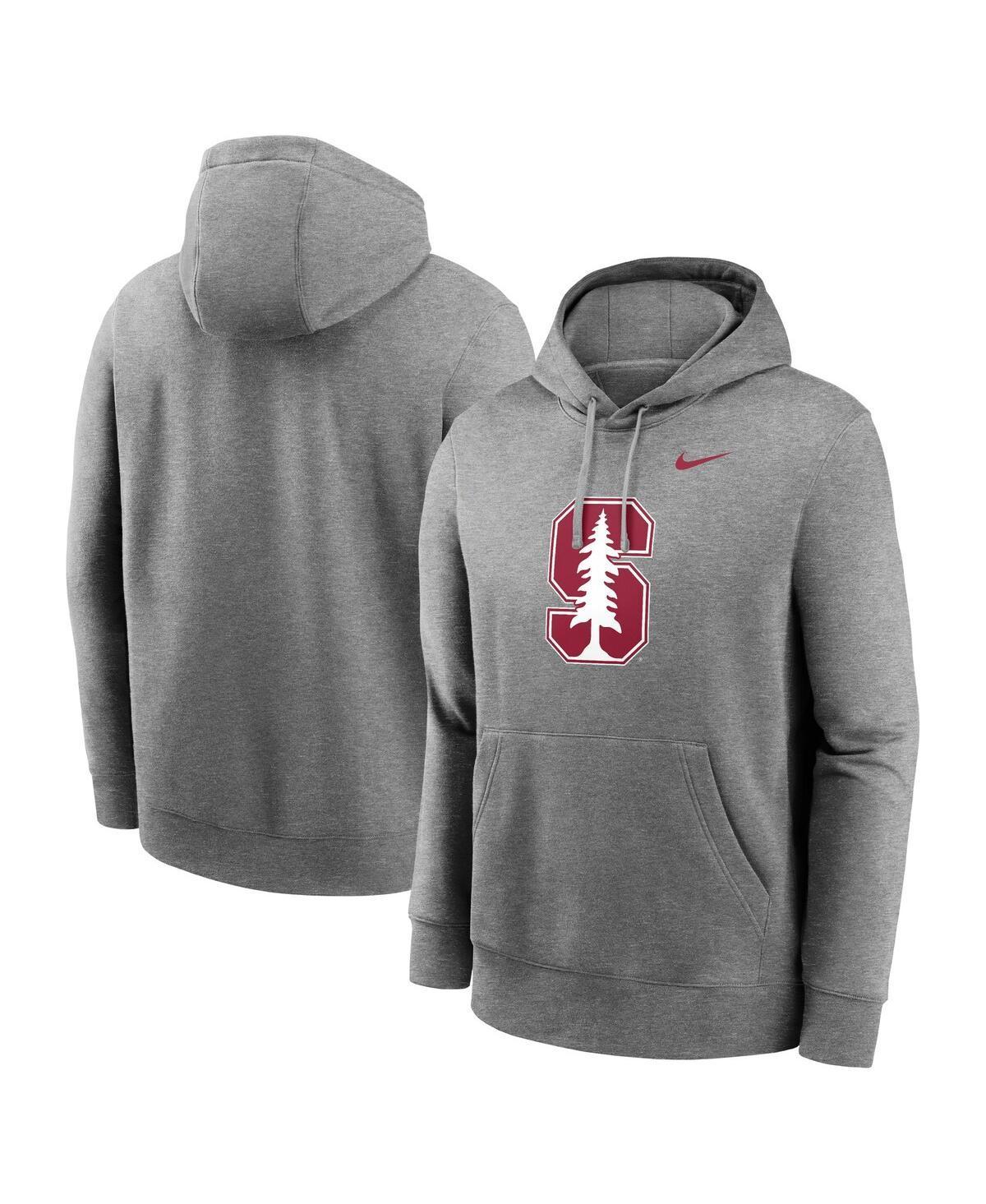 Mens Nike Heather Gray Stanford Cardinal Primetime Evergreen Club Fleece Pullover Hoodie Product Image