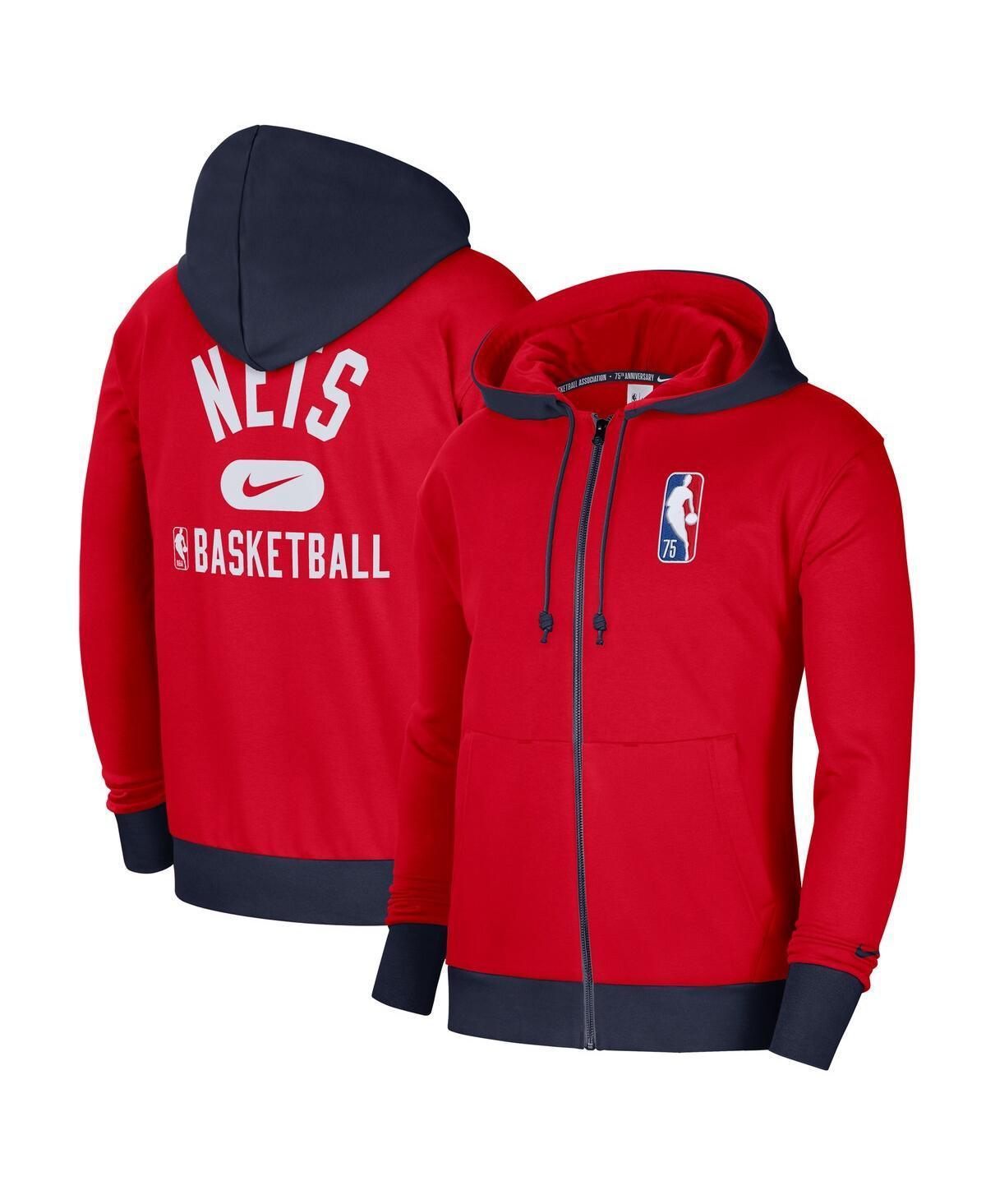 Mens Nike Red Brooklyn Nets 2021/22 City Edition Courtside Heavyweight Fleece Full-Zip Hoodie - Red Product Image