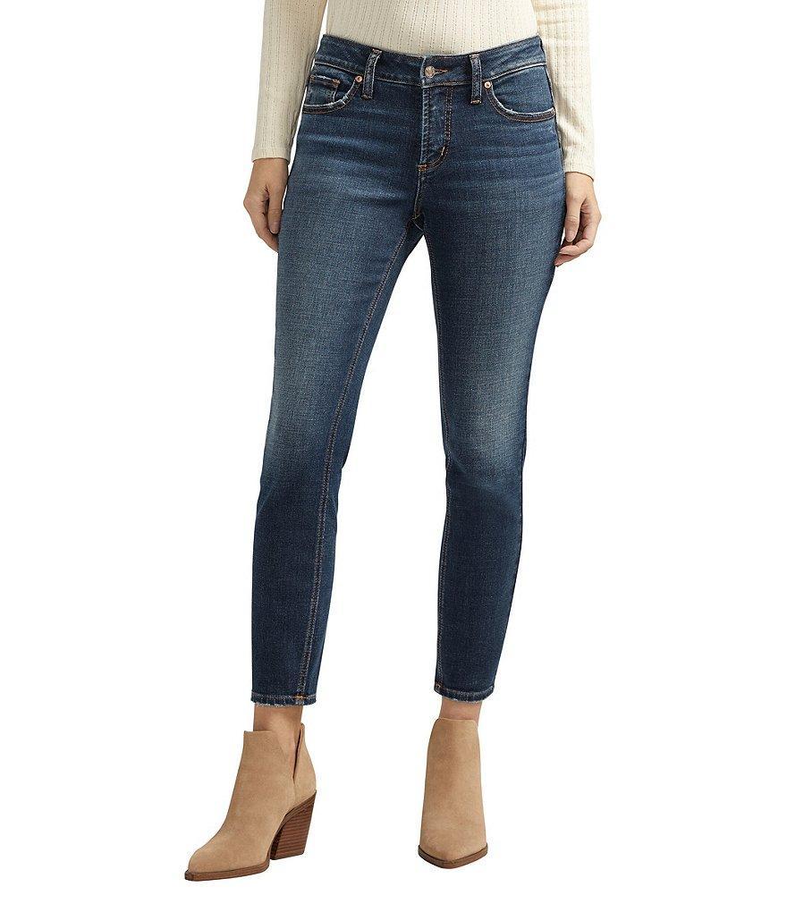 Silver Jeans Co Elyse Mid Rise Power Stretch Skinny Jeans Product Image