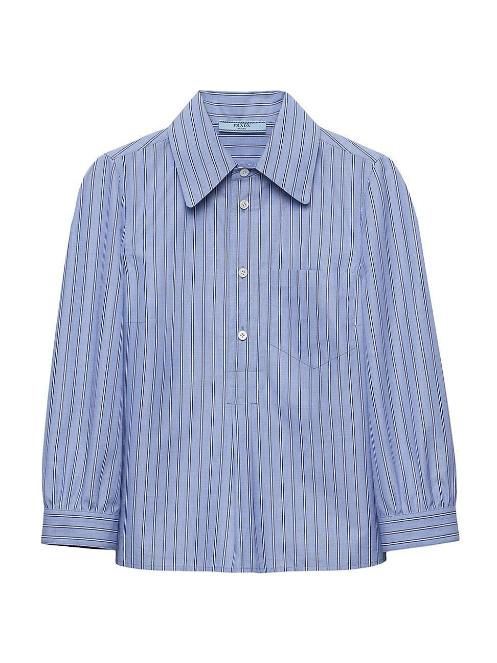 Womens Striped Poplin Blouse Product Image